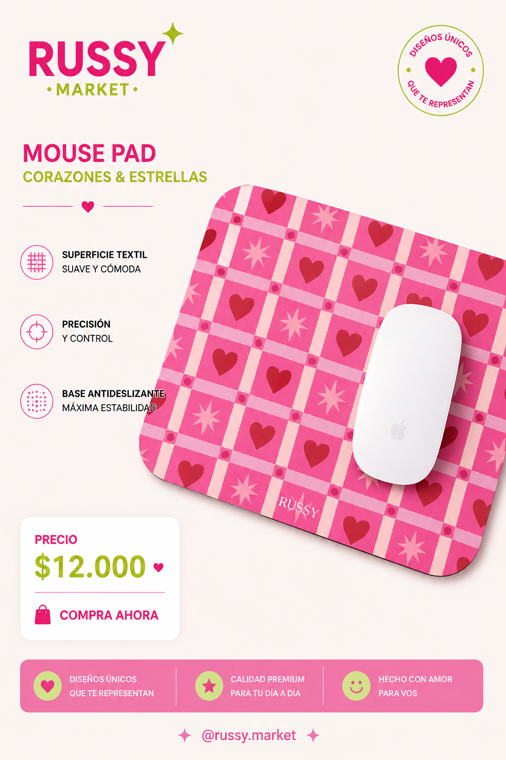 MOUSEPAD CORAZONES