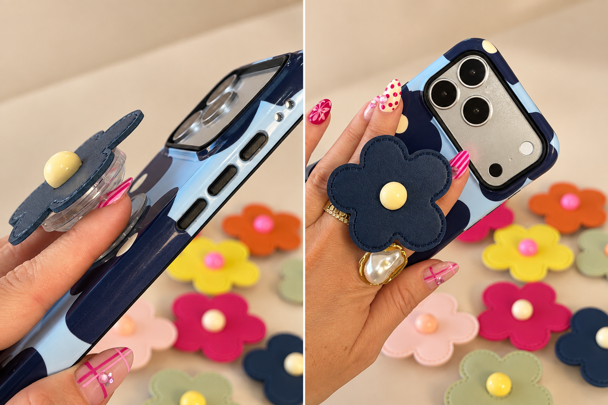 Pop Socket FLOR ECOCUERO