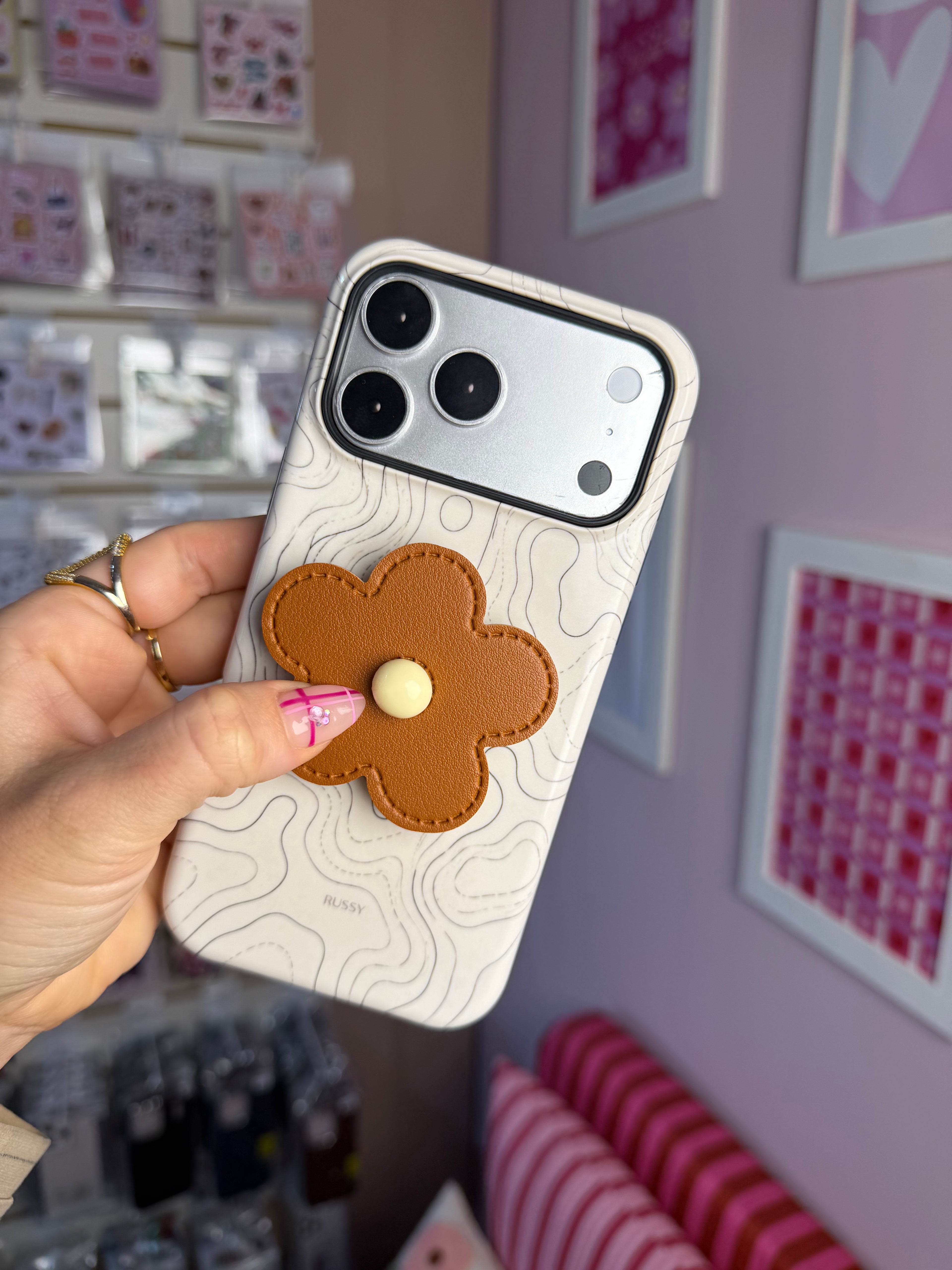 Pop Socket FLOR ECOCUERO